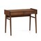 31" Modern Walnut Wicker Computer Desk with 2 Drawers and Shelf, Cable Management